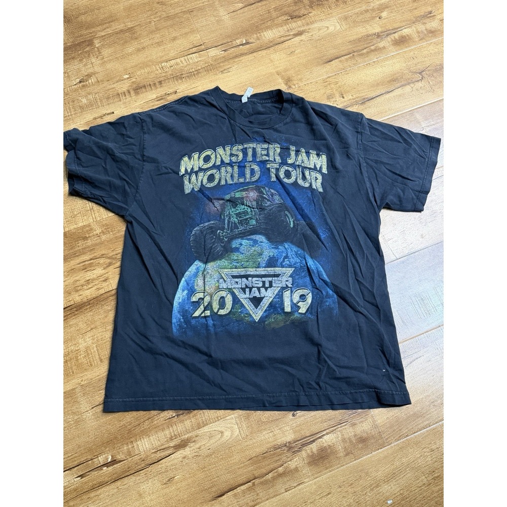 Monster Jam T Shirt 2019 World Tour Adult XL Grave Digger Double Sided